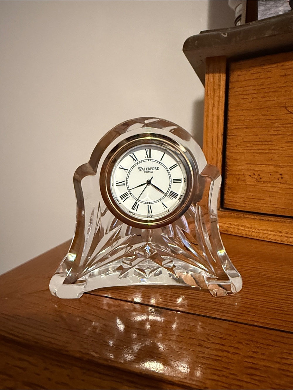 Waterford Crystal Mantel Clock with Gold-tone Bezel